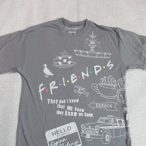 Friends T Shirt Womens Small Gray Short Sleeve Graphic Round Neck Tee TV Show - Picture 3 of 8